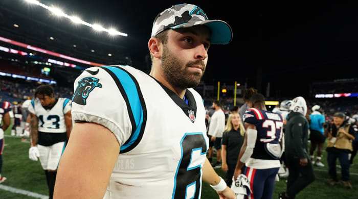Panthers quarterback Baker Mayfield faces the Browns in Week 1.